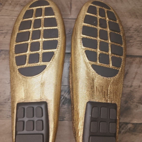 Lauren Ralph Lauren Leather Carley Gold Driving Moccasins NWOT/B - Picture 7 of 8